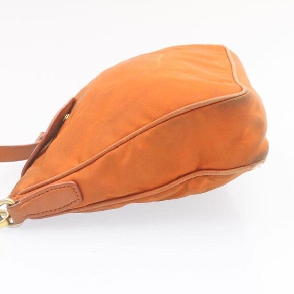 PRADA Shoulder Bag Nylon Leather Orange - Picture 3 of 15
